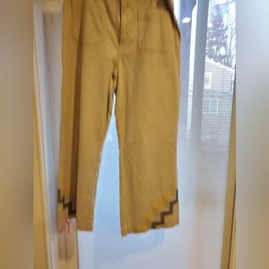 Anthropology Pants Khaki with Detail On Cuff